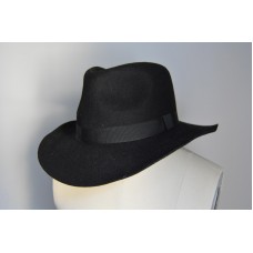 $68 Biltmore for Madewell Straight Brim Felt Fedora Black Hat Cap e1226  SM  eb-75377973